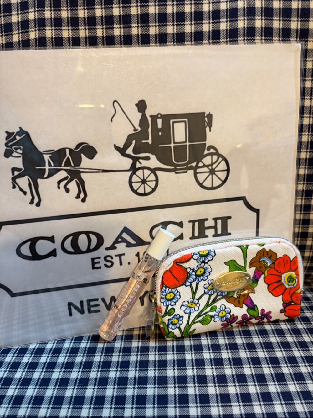 COACH Floral Small Zip Pouch